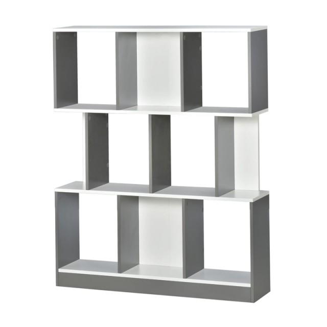 Ξύλινη Βιβλιοθήκη με 8 Ράφια 100 x 30 x 124 cm Χρώματος Γκρι HOMCOM...