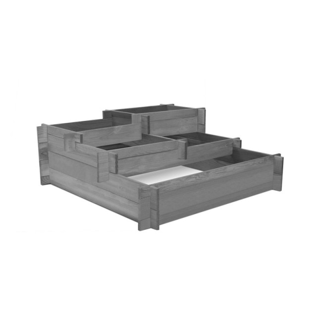 Ξύλινη Ζαρντινιέρα 5 Επιπέδων 93 x 93 x 36 cm Χρώματος Γκρι Jardikt 10060012-GR