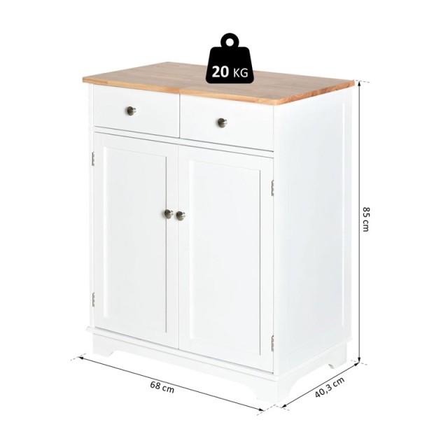 Ξύλινο Έπιπλο με 1 Ντουλάπι και 2 Συρτάρια 68 x 40.3 x 85 cm HOMCOM...