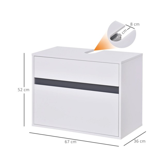 Ξύλινο Έπιπλο Νιπτήρα με 2 Συρτάρια 67 x 36 x 52 cm HOMCOM 834-285