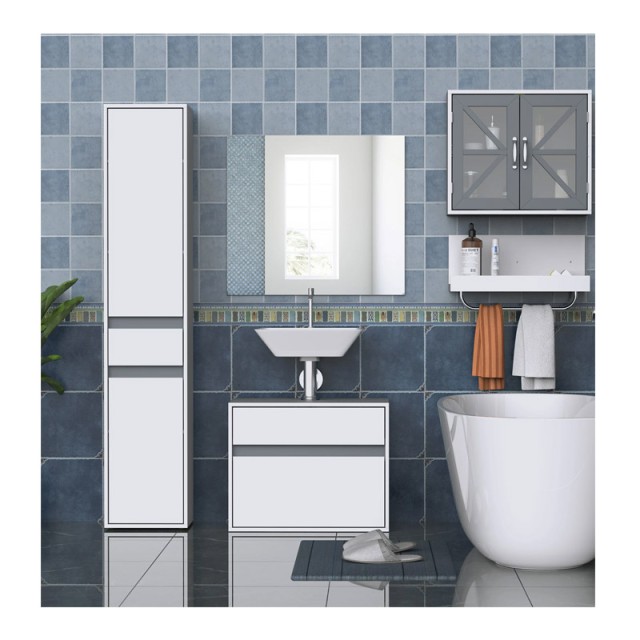 Ξύλινο Έπιπλο Νιπτήρα με 2 Συρτάρια 67 x 36 x 52 cm HOMCOM 834-285
