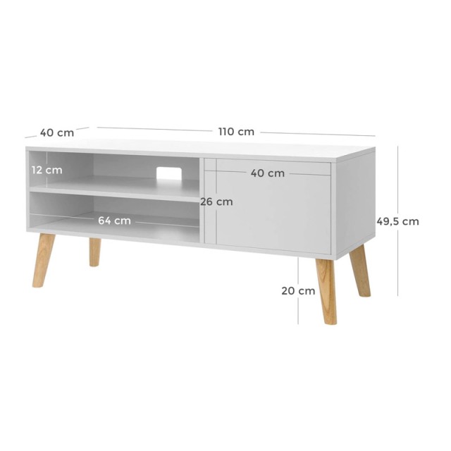 Ξύλινο Έπιπλο Τηλεόρασης 110 x 40 x 49.5 cm VASAGLE LTV09WT