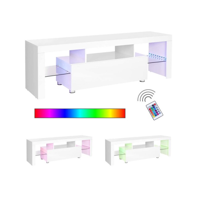 Ξύλινο Έπιπλο Τηλεόρασης με LED Φωτισμό 140 x 35 x 45 cm VASAGLE LTV14WT
