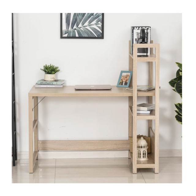 Ξύλινο Γραφείο με Βιβλιοθήκη 120 x 60 x 120.5 cm HOMCOM 836-242AK