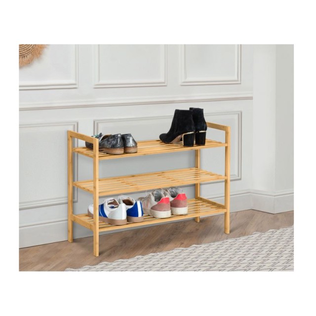 Ξύλινο Stand Αποθήκευσης Παπουτσιών με 3 Ράφια 70 x 26 x 50 cm Idom...