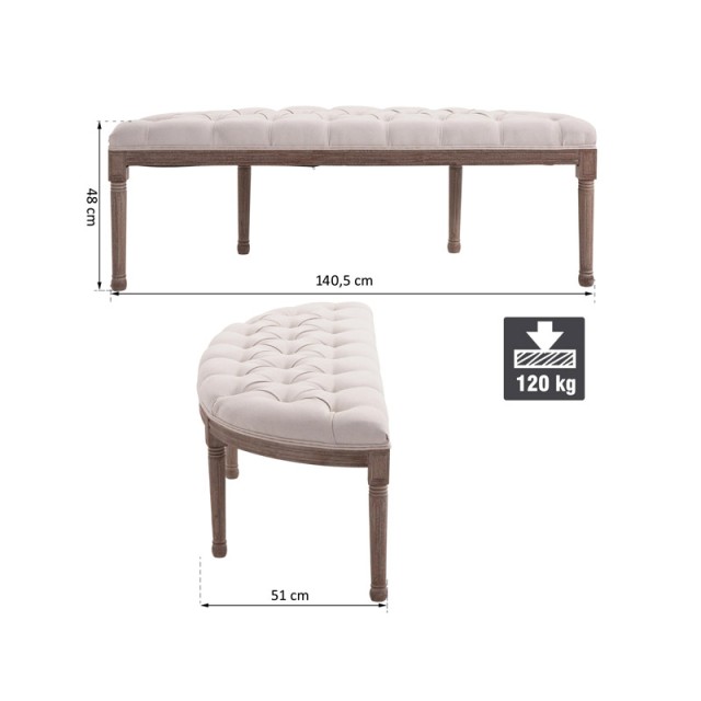 Ξύλινο Ταμπουρέ 140.5 x 51 x 48 cm HOMCOM 831-228