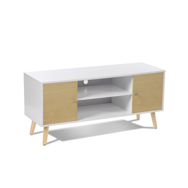 Ξύλινο Έπιπλο Τηλεόρασης 113 x 40 x 53.5 cm Χρώματος Μπεζ Alesund S...