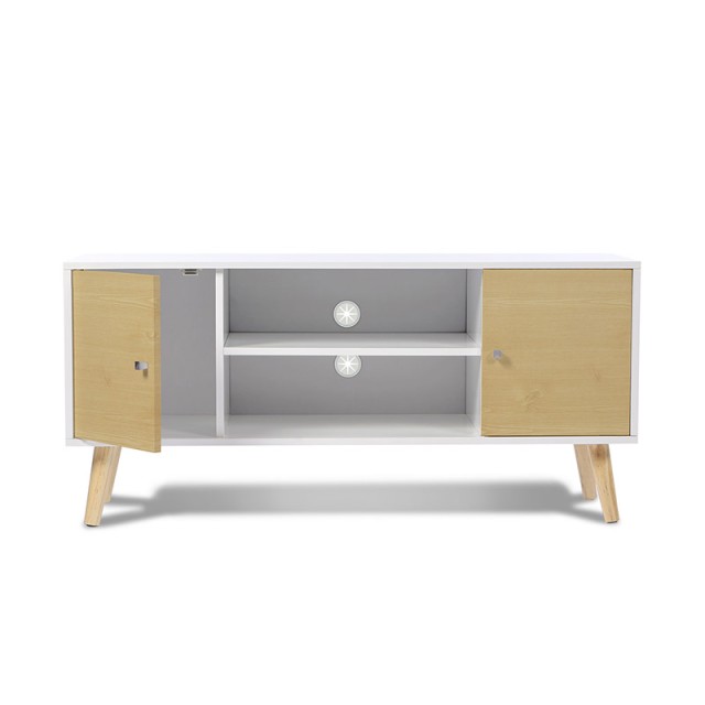 Ξύλινο Έπιπλο Τηλεόρασης 113 x 40 x 53.5 cm Χρώματος Μπεζ Alesund S...