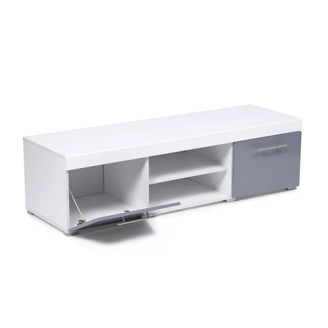 Ξύλινο Έπιπλο Τηλεόρασης 140 x 45 x 39 cm Χρώματος Γκρι Oxford SPM ...
