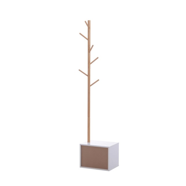 Ξύλινος Καλόγερος με 1 Ράφι 40 x 30 x 180 cm HOMCOM 831-224