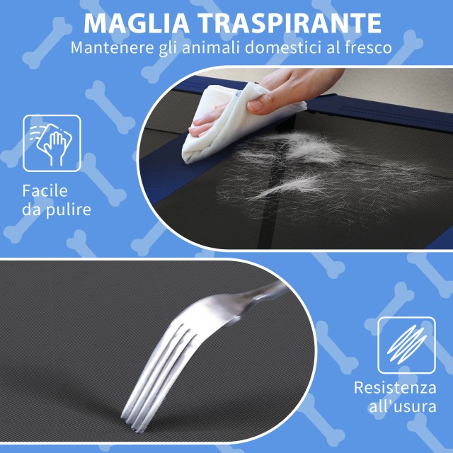 PawHut Large Dog Kennel με Προστατευτική Οροφή, από Ατσάλι και Πολυεστέρα, 106x76x94 cm, Σκούρο Μπλε D04-272V03DB