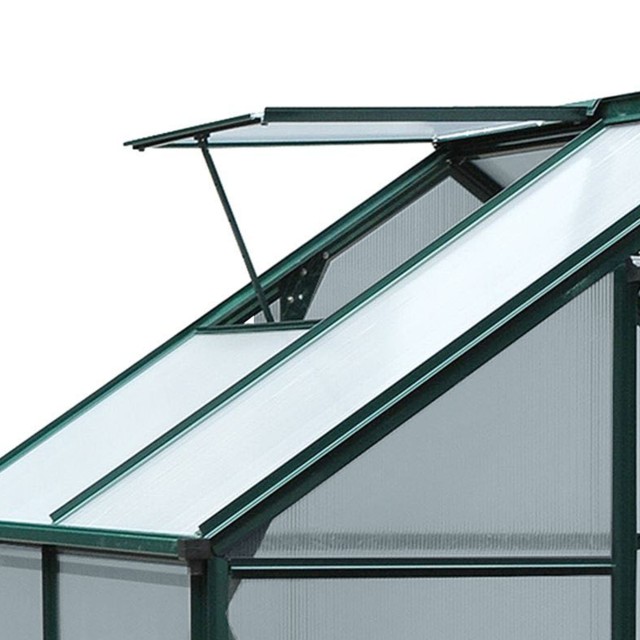 Outsunny Polycarbonate Garden Garden Anti UV 190x132x201cm, Φυτικό Θερμοκήπιο με σκελετό αλουμινίου, παράθυρο και συρόμενη πόρτα 845-057
