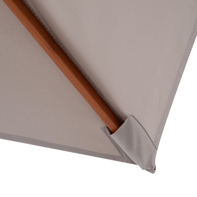 Outsunny ανακλινόμενη ομπρέλα κήπου 2x1,5m, 6 νευρώσεις και γκρι ξύλινο κοντάρι 84D-017GY
