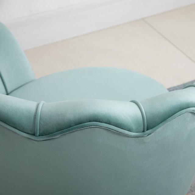 Πολυθρόνα HOMCOM Vintage Velvet Effect με ψηλή πλάτη, 76x67x74cm, γαλάζιο 839-012