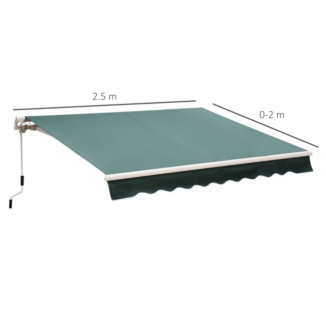 Εγχειρίδιο Outsunny Awning Roller Blind Επιτοίχιο Polyester Fabric 2.5? 2μ Πράσινο 100110-005G