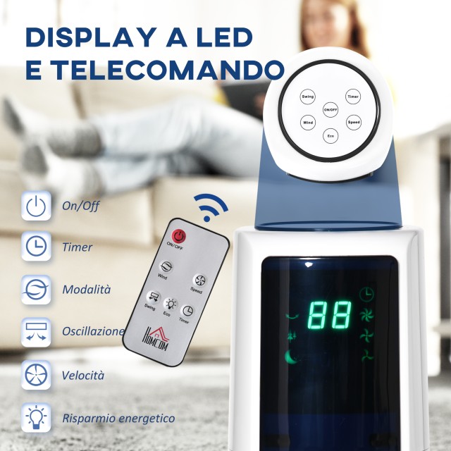 Ανεμιστήρας Tower 50W με 3 λειτουργίες και 3 ταχύτητες με χρονοδιακόπτη 12 ωρών, σε ABS, Ø32x118,2 cm, Λευκό 824-039V90