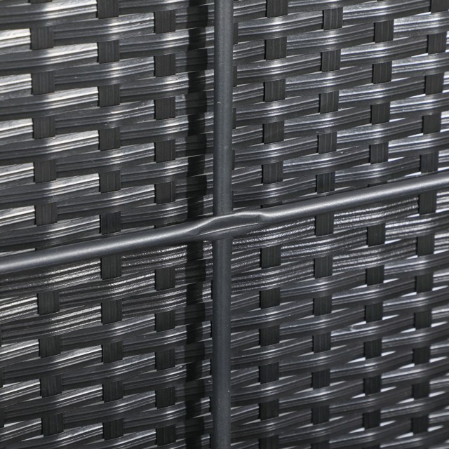 Outsunny Rattan and Steel Garden Storage Box με Καπάκι, 95x60x58cm, Μαύρο 865-011V00BK