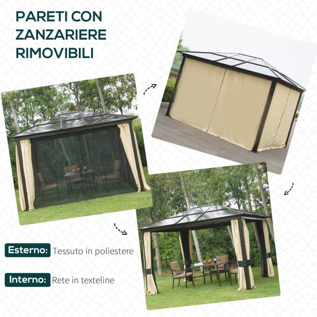 Outsunny Luxury Gazebo σε Αλουμινένια Τέντα Κήπου 300x360x265cm 01-...