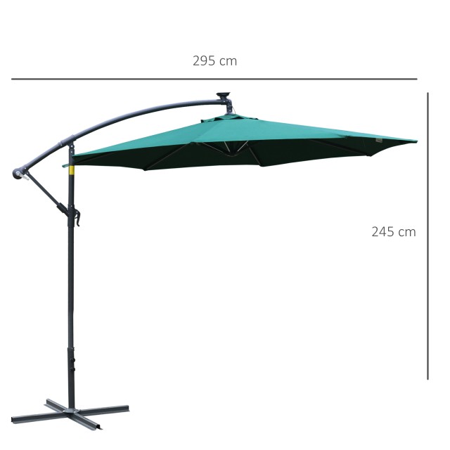 Βραχίονας ομπρέλας Outsunny με μανιβέλα και 8 λωρίδες LED ηλιακής ε... Βραχίονας ομπρέλας Outsunny με μανιβέλα και 8 λωρίδες LED ηλιακής ε...