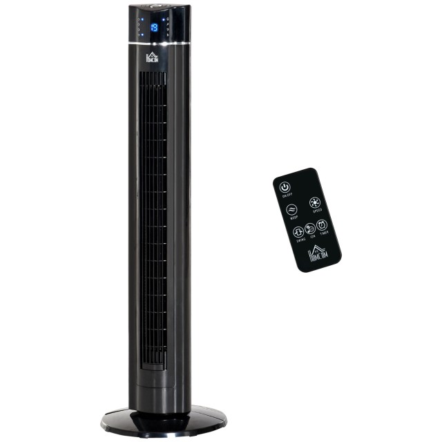 Ανεμιστήρας στήλης HOMCOM 60W με 3 ταχύτητες, 3 λειτουργίες και χρονοδιακόπτη 8 ωρών, σε ABS, Ø32x106,8 cm, Μαύρο 824-043V90