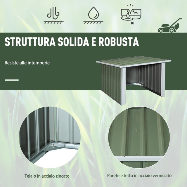 Outsunny House για αυτόματο ρομπότ χλοοκοπτικής σε ατσάλινη κεκλιμένη οροφή άνοιγμα 63 cm 845-437