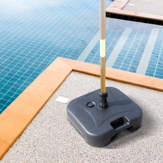 Outsunny Βάση Ομπρέλας Γεμιζόμενη με Νερό και Άμμο, HDPE, Μαύρο 46x45x26 cm 84D-050