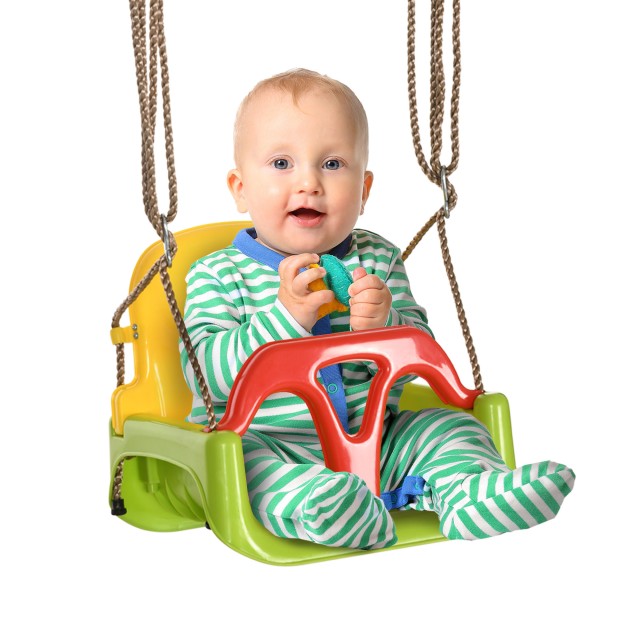 Outsunny 9-36 Μηνών PP και PE Baby Swing με ρυθμιζόμενο σχοινί και ζώνη, 42x33x120-180cm 344-056V00GN