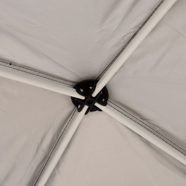 Outsunny Folding Garden Gazebo 2,4x2,4m με Χαλύβδινη Κατασκευή και Αντιανεμικά Σχοινιά, Καφέ 840-159CF