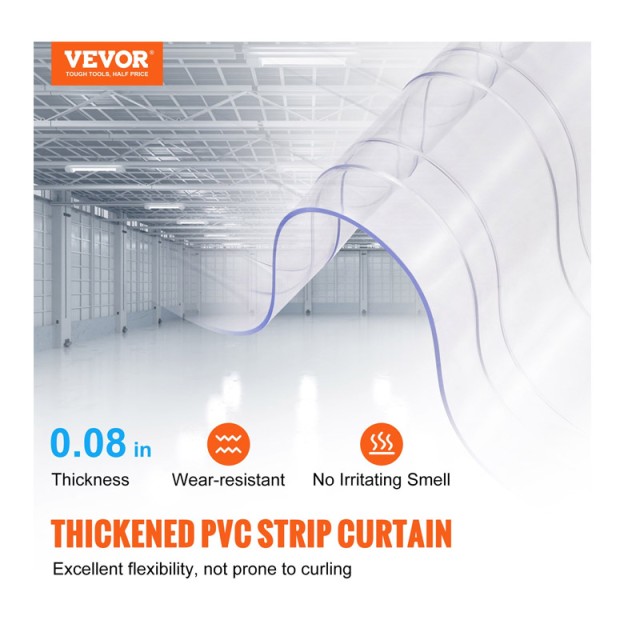 Λωριδοκουρτίνα από PVC Διάφανη 5000 x 20 cm VEVOR JPVC164X81PCSCNTTV0
