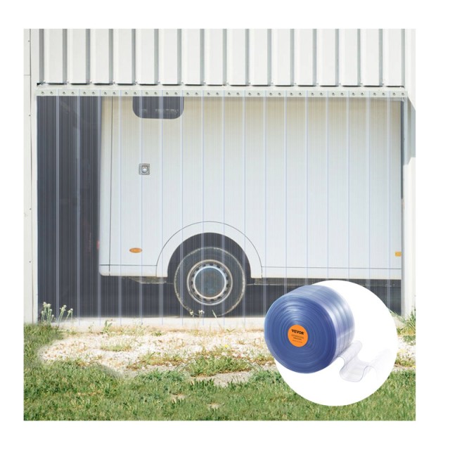 Λωριδοκουρτίνα από PVC Διάφανη 5000 x 20 cm VEVOR JPVC164X81PCSCNTTV0