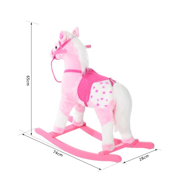 Λούτρινο Κουνιστό Αλογάκι με Μουσική και Ξύλινη Βάση Χρώματος Ροζ H... Λούτρινο Κουνιστό Αλογάκι με Μουσική και Ξύλινη Βάση Χρώματος Ροζ H...