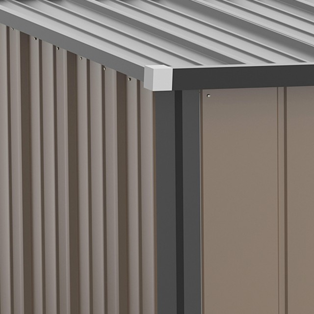 Outsunny Steel Θήκη Εργαλείου Υπόστεγου Κήπου με Κλειδαριά, 161,5x94,5x196cm, Καφέ 845-532BN