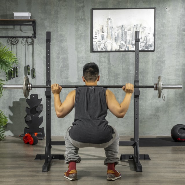HOMCOM Barbell Rack με στηρίγματα για Dip Station και Push Up από α...