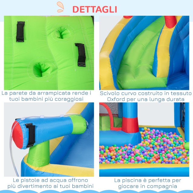 Outsunny Bouncy Castle για παιδιά με τσουλήθρα, τραμπολίνο και πισίνα, 390x300x197 cm 342-040V90