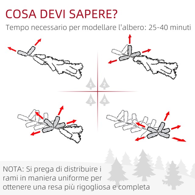 Τεχνητό Χριστουγεννιάτικο Δέντρο 180 cm με 800 Κλαδιά HOMCOM 830-72...