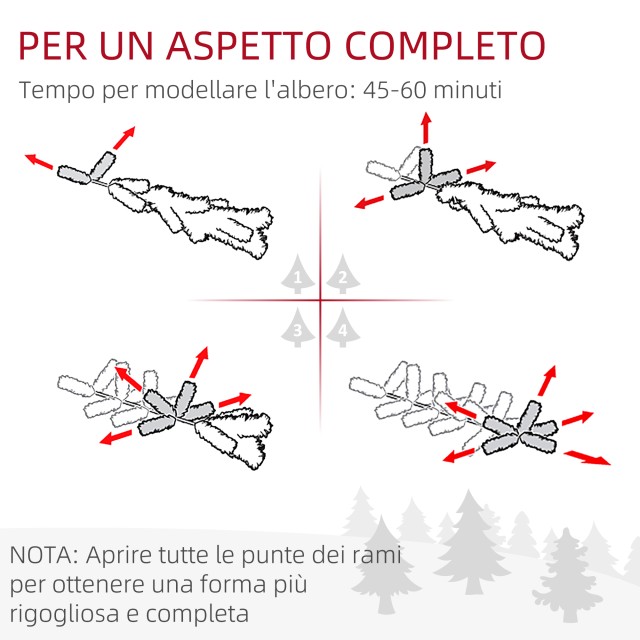 Χιονισμένο Χριστουγεννιάτικο Δέντρο 225 cm με 988 Κλαδιά HOMCOM 830...