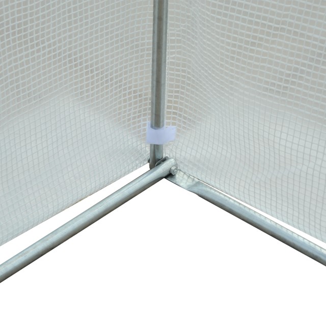 Outsunny PE Tunnel Garden Greenhouse with Iron Pipes, 4,5x3m, Λευκό 845-070