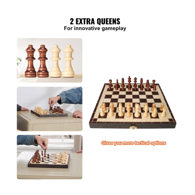Μαγνητικό Ξύλινο Σκάκι με 34 Πιόνια 29 x 29 x 7 cm VEVOR MZGJXQ12YCSSTUH2IV0
