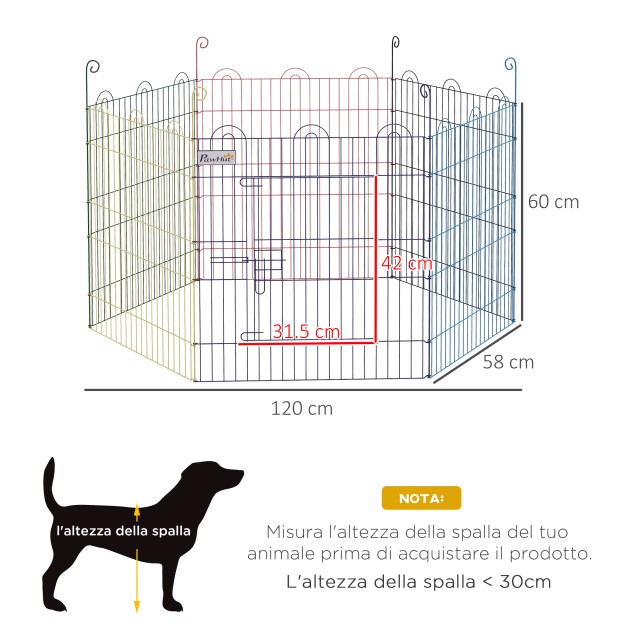 PawHut 6-Panel Metal Dog Gate με κούμπωμα, Ø120x60 cm, Πολύχρωμο D0... PawHut 6-Panel Metal Dog Gate με κούμπωμα, Ø120x60 cm, Πολύχρωμο D0...