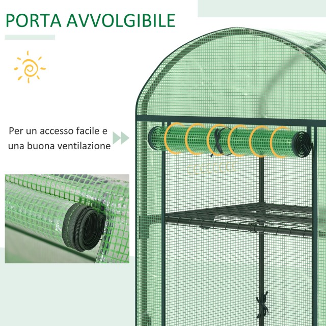 Μεταλλικό Θερμοκήπιο με 2 Ράφια 69 x 49 x 91 cm Outsunny 845-614
