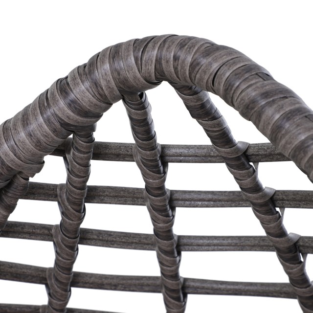Πολυθρόνα Outsunny σε PE Rattan Grey με μαλακό μπεζ μαξιλάρι για εξωτερικούς και εσωτερικούς χώρους 867-047GY