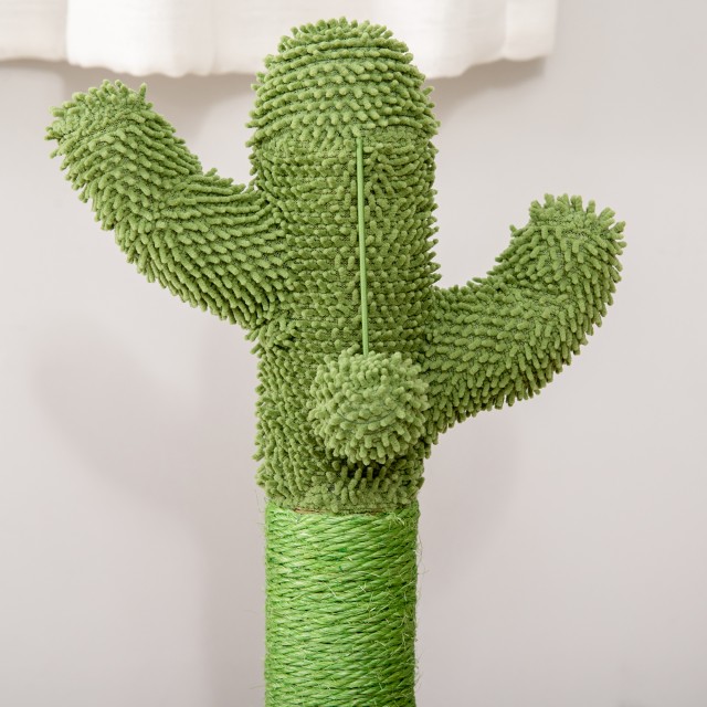 PawHut Cactus Scratching Post για γάτες, σχοινί σιζάλ και βάση με ξύλινες μπάλες, 32x32x60cm D30-453