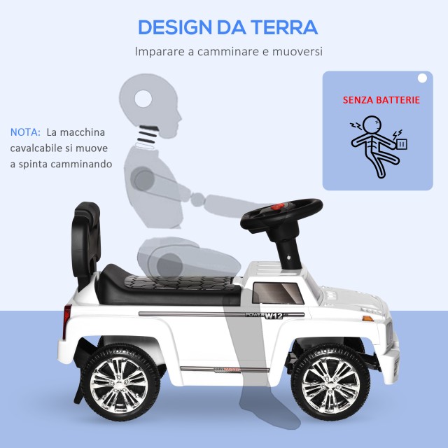 HOMCOM Off-road Ride-on Toy Car για παιδιά με ενσωματωμένους προβολείς και μουσική 18-36 μηνών - Λευκό 370-202WT