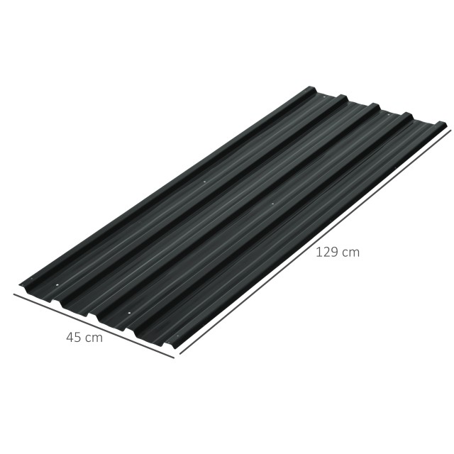 Outsunny Σετ 12 ανταλλακτικών πάνελ 129x45 cm για υπόστεγα κήπου από σκούρο γκρι γαλβανισμένο χάλυβα 84H-021V00CG