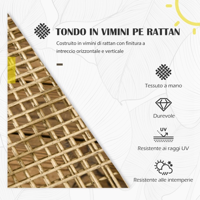 Outsunny Garden Lounge σε PE Rattan με καναπέ και 2 πολυθρόνες με μαξιλάρια, γυάλινο τραπεζάκι σαλονιού, κίτρινο 860-286V02YL