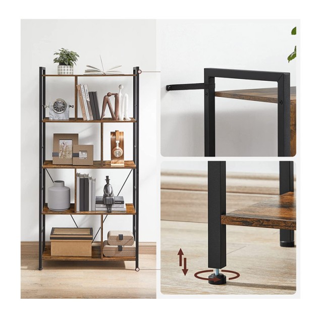 Μεταλλική Βιβλιοθήκη με 5 Ράφια 74 x 30 x 150 cm VASAGLE LBC121B01