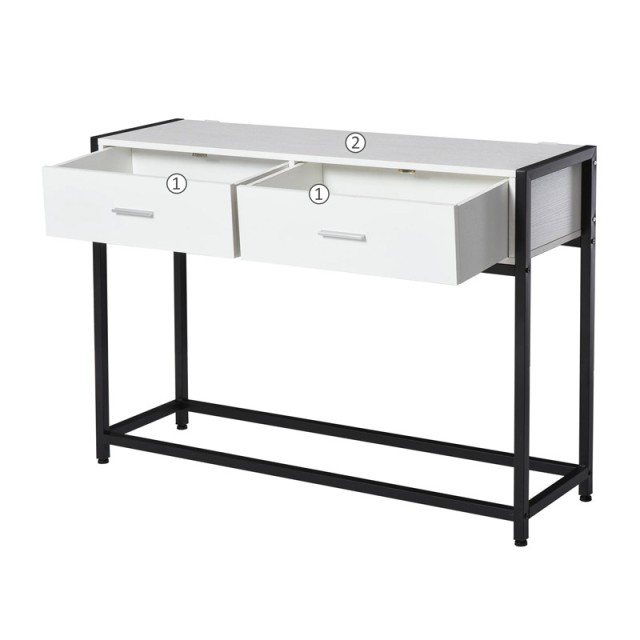 Μεταλλική Κονσόλα με 2 Συρτάρια 120 x 34 x 81 cm HOMCOM 837-099