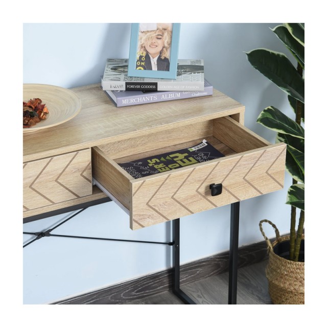 Μεταλλική Κονσόλα με 2 Συρτάρια 90 x 35 x 76 cm HOMCOM 838-043