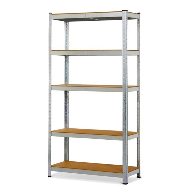 Herzberg HG-5 Heavy Duty Galvanized Metal Rack with 8027 Wooden Shelves