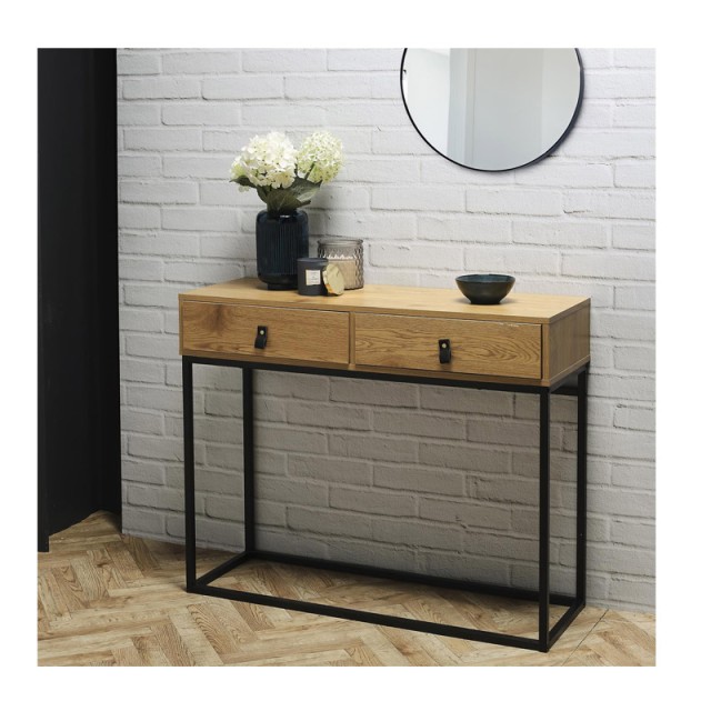 Μεταλλική Κονσόλα με 2 Συρτάρια 100 x 35 x 80.5 cm Home Deco Factory HD6623